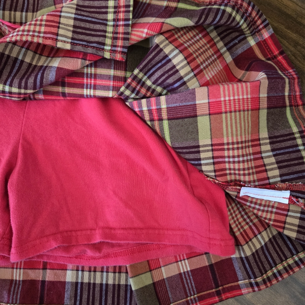 GAP Girls 8 Red Brown Fall Plaid Skort - Picture 5 of 8